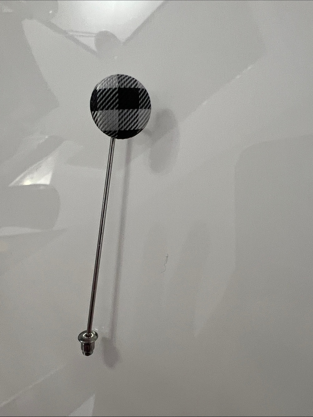 Black and Gray Plaid Lapel Pin Stick